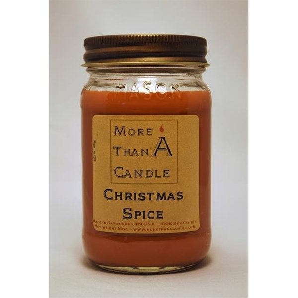 More Than A Candle More Than A Candle CMS16M 16 oz Mason Jar Soy Candle; Christmas Spice CMS16M